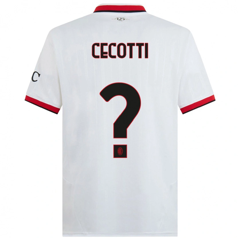 Danxen Niño Camiseta Tommaso Cecotti #0 Blanco Negro Rojo 2ª Equipación 2024/25 La Camisa