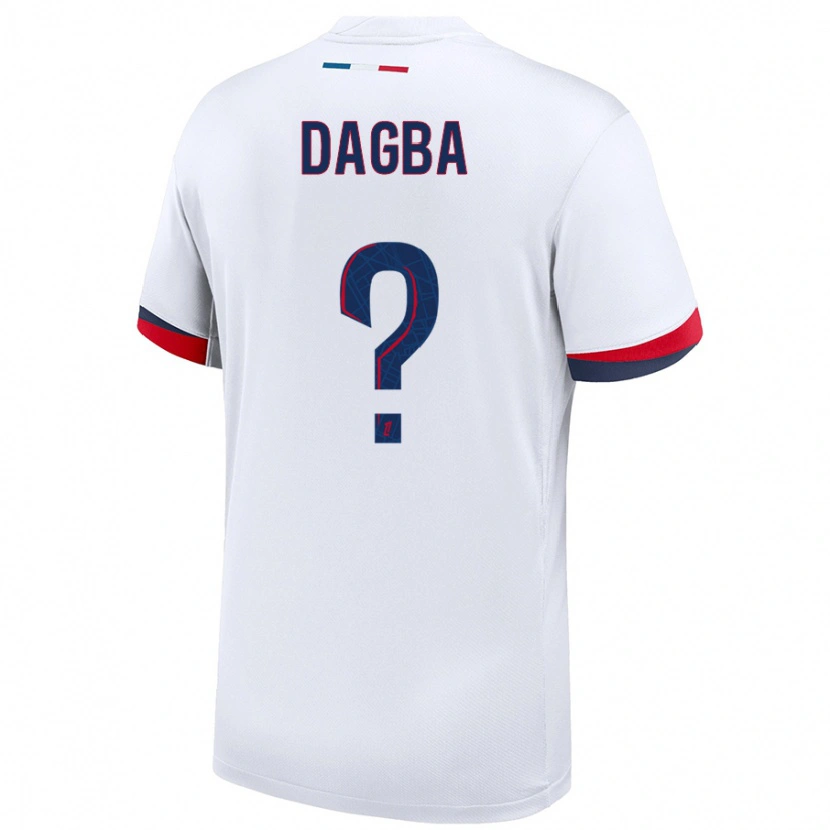 Danxen Niño Camiseta Colin Dagba #0 Blanco Azul Rojo 2ª Equipación 2024/25 La Camisa