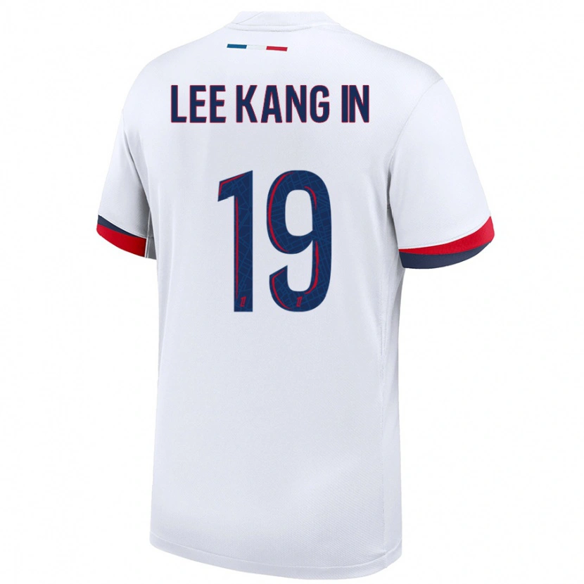 Danxen Niño Camiseta Kang-In Lee #19 Blanco Azul Rojo 2ª Equipación 2024/25 La Camisa