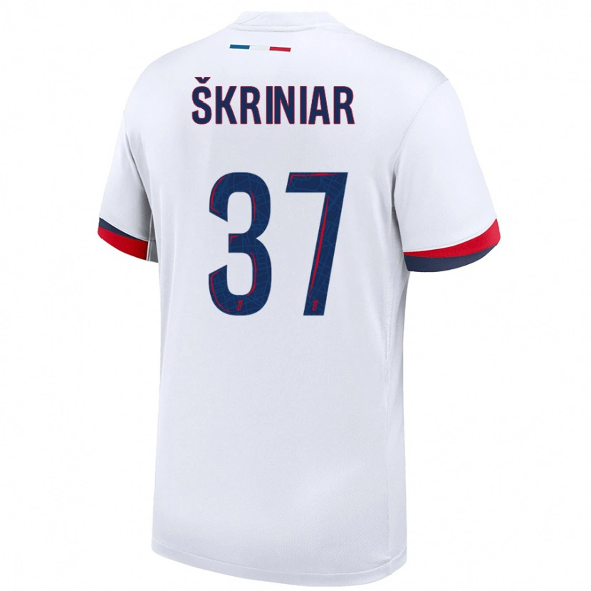 Danxen Niño Camiseta Milan Skriniar #37 Blanco Azul Rojo 2ª Equipación 2024/25 La Camisa