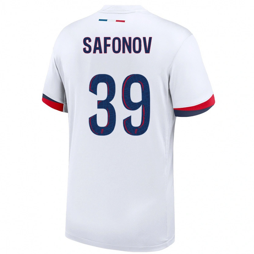 Danxen Niño Camiseta Matvey Safonov #39 Blanco Azul Rojo 2ª Equipación 2024/25 La Camisa