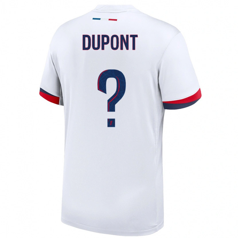 Danxen Niño Camiseta Raphaël Dupont #0 Blanco Azul Rojo 2ª Equipación 2024/25 La Camisa