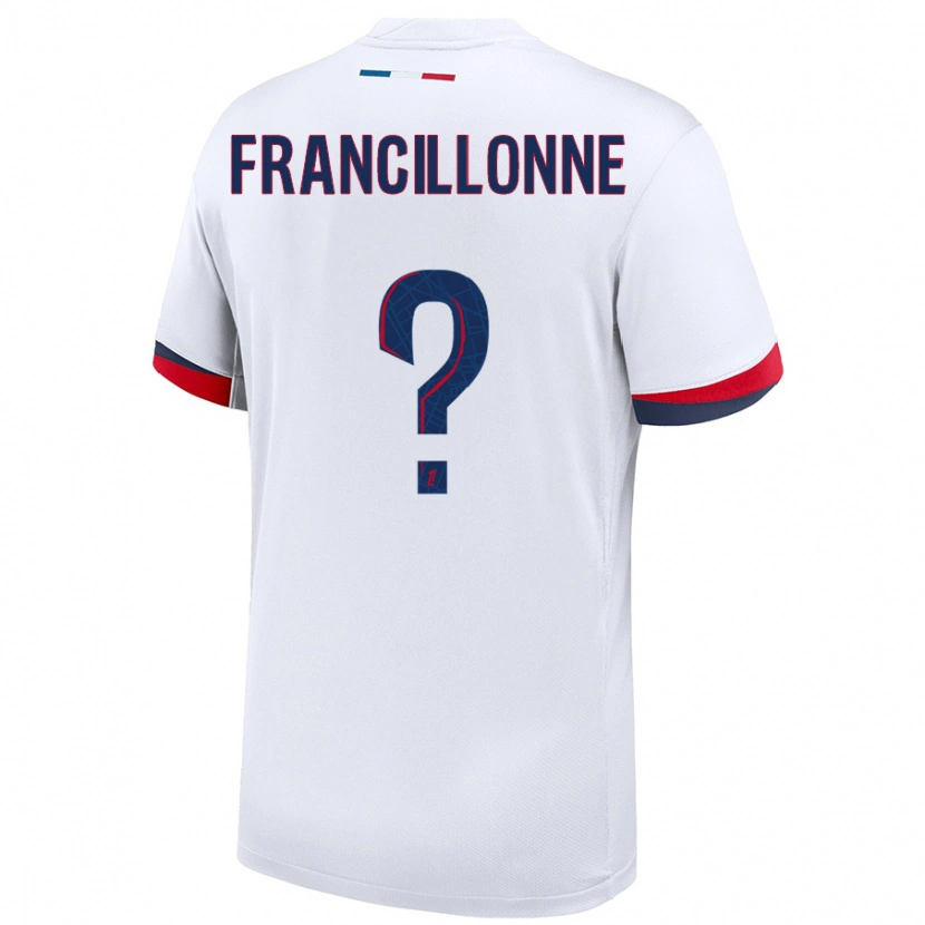 Danxen Niño Camiseta Bryan Francillonne #0 Blanco Azul Rojo 2ª Equipación 2024/25 La Camisa