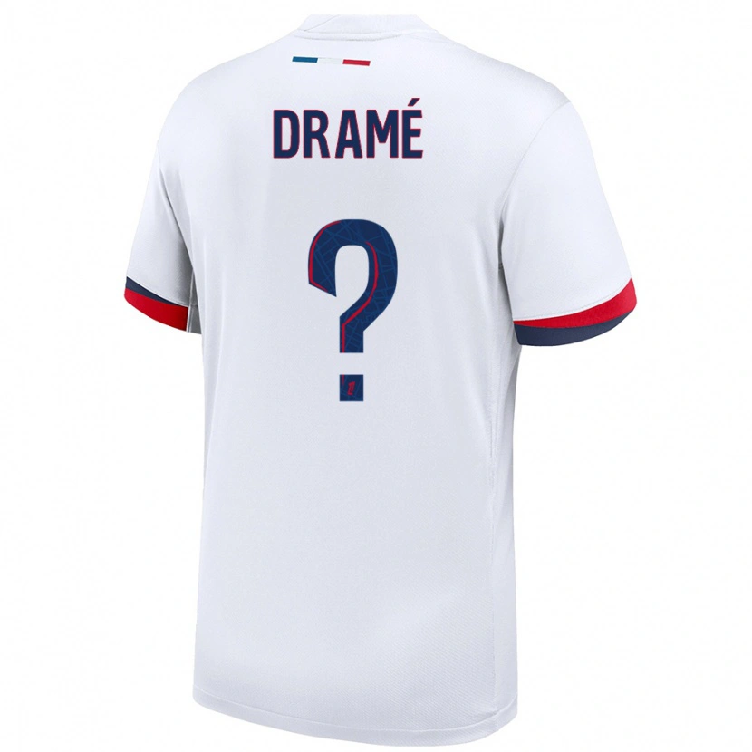 Danxen Niño Camiseta Abdou Dramé #0 Blanco Azul Rojo 2ª Equipación 2024/25 La Camisa