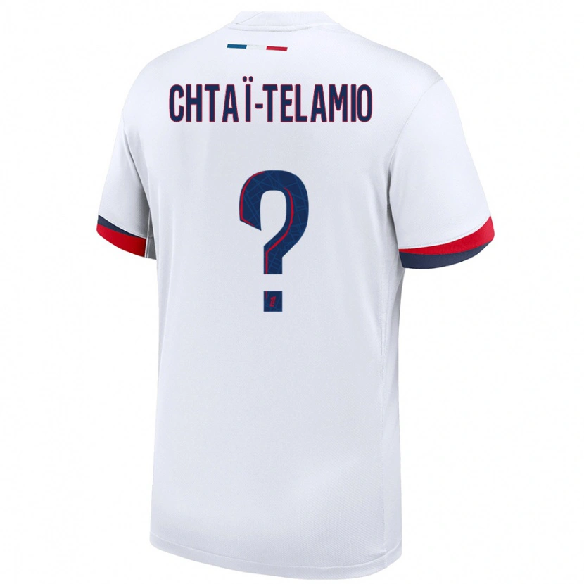 Danxen Niño Camiseta Zayon Chtaï-Telamio #0 Blanco Azul Rojo 2ª Equipación 2024/25 La Camisa