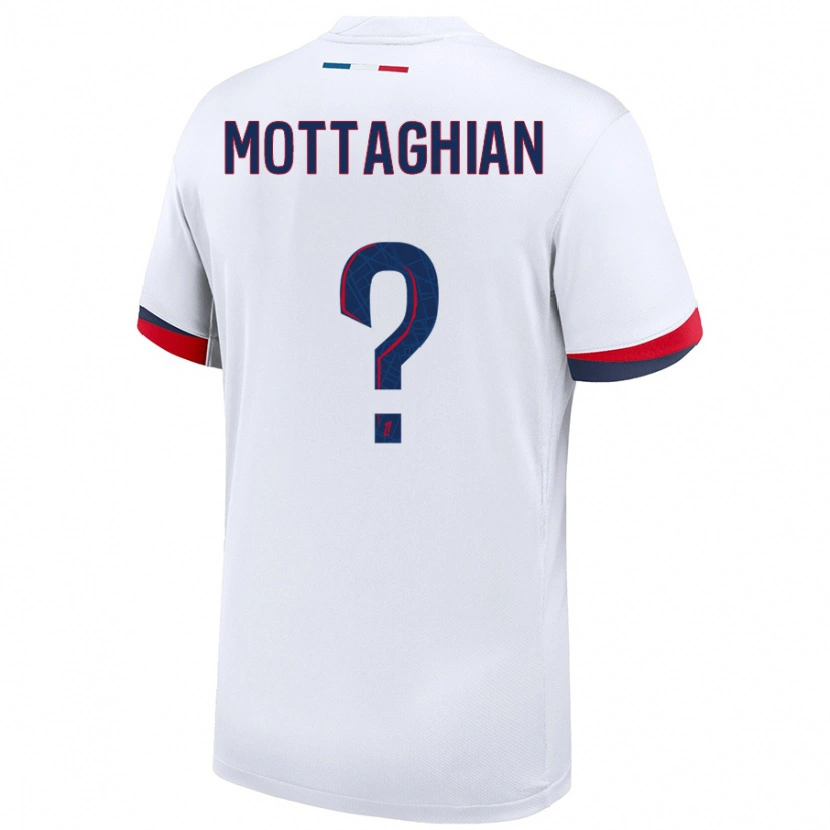 Danxen Niño Camiseta Keyvan Mottaghian #0 Blanco Azul Rojo 2ª Equipación 2024/25 La Camisa