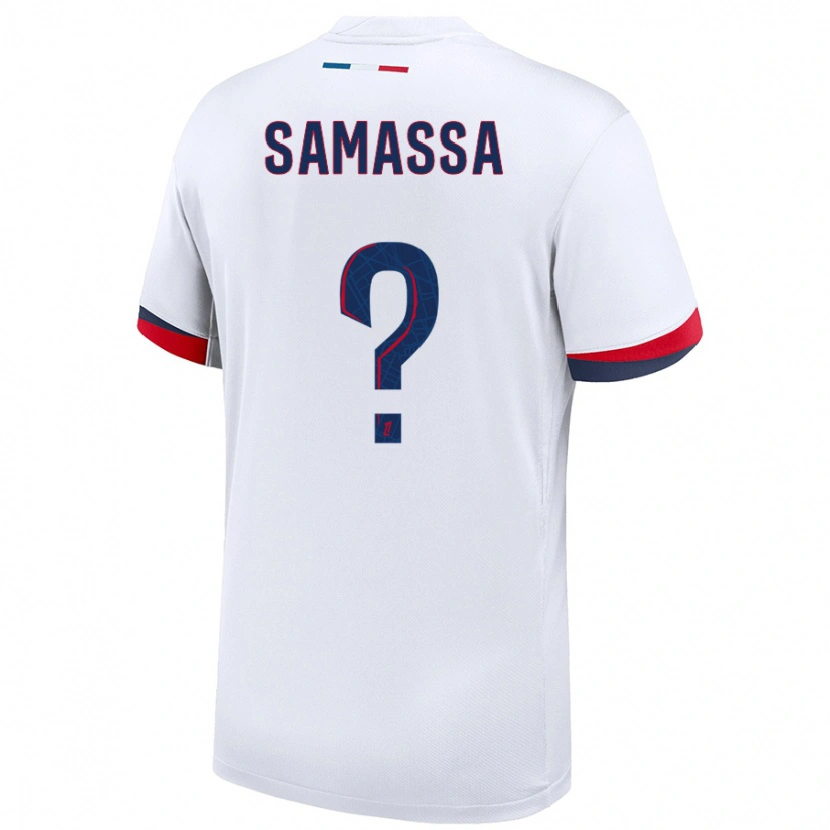 Danxen Niño Camiseta Abdoulaye Samassa #0 Blanco Azul Rojo 2ª Equipación 2024/25 La Camisa