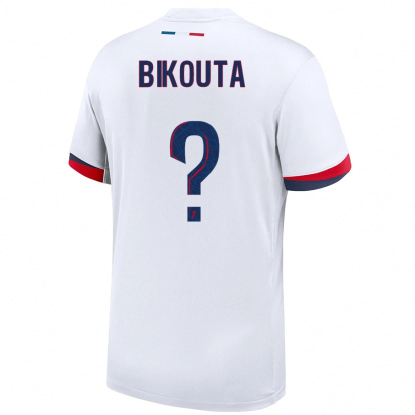 Danxen Niño Camiseta Dan Bikouta #0 Blanco Azul Rojo 2ª Equipación 2024/25 La Camisa