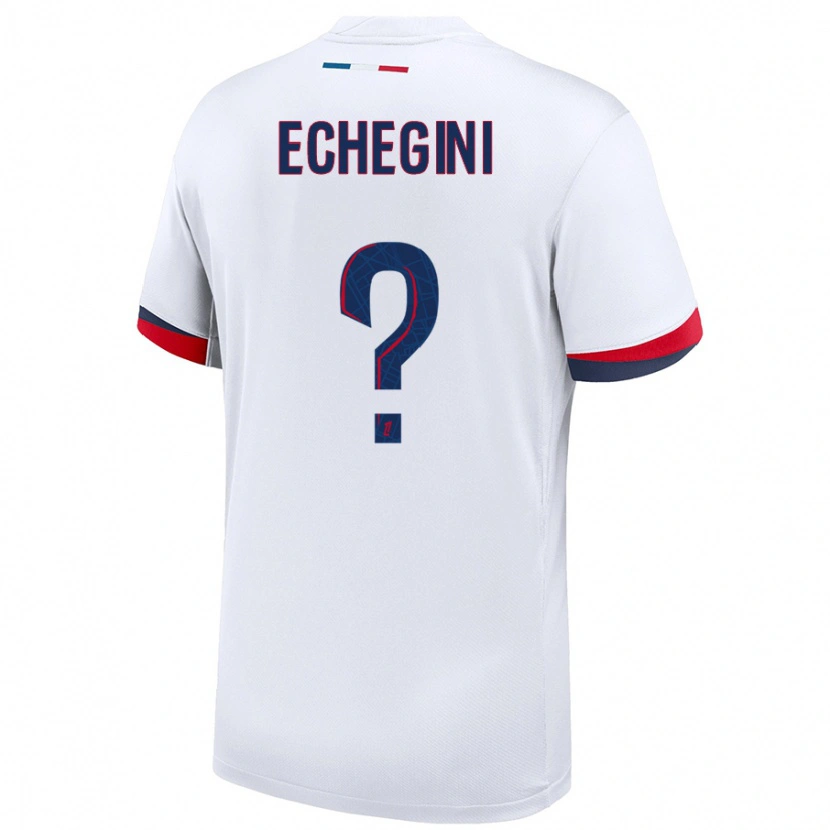 Danxen Niño Camiseta Jennifer Echegini #0 Blanco Azul Rojo 2ª Equipación 2024/25 La Camisa