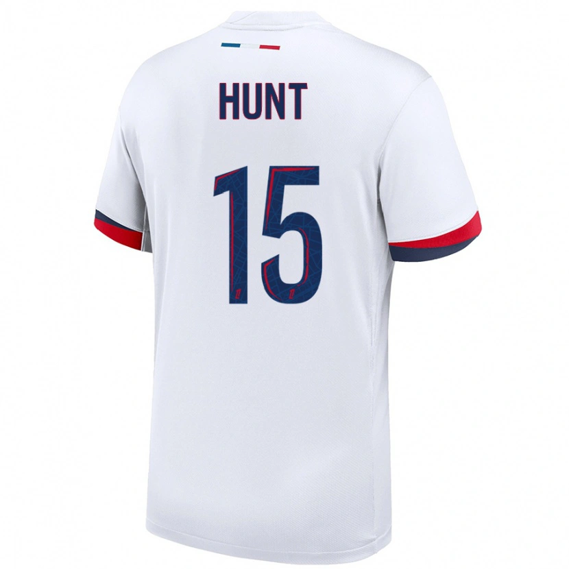 Danxen Niño Camiseta Clare Hunt #15 Blanco Azul Rojo 2ª Equipación 2024/25 La Camisa