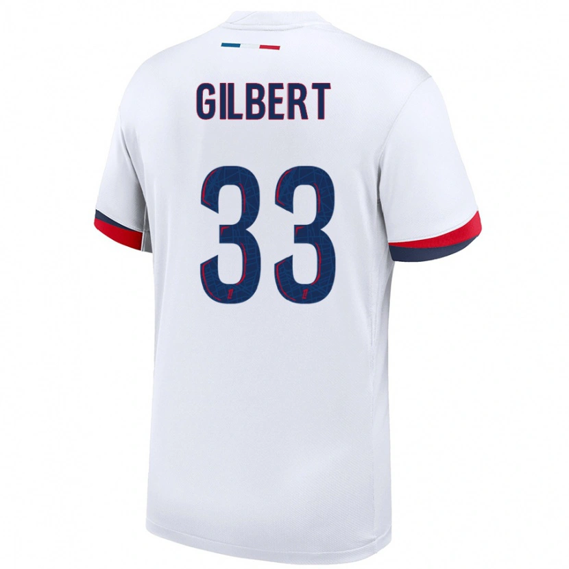 Danxen Niño Camiseta Tara Elimbi Gilbert #33 Blanco Azul Rojo 2ª Equipación 2024/25 La Camisa