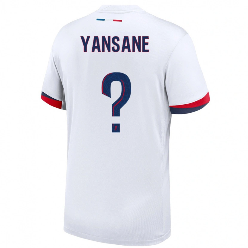 Danxen Niño Camiseta Sekou Yansane #0 Blanco Azul Rojo 2ª Equipación 2024/25 La Camisa