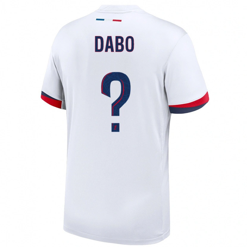 Danxen Niño Camiseta Mariama Dabo #0 Blanco Azul Rojo 2ª Equipación 2024/25 La Camisa