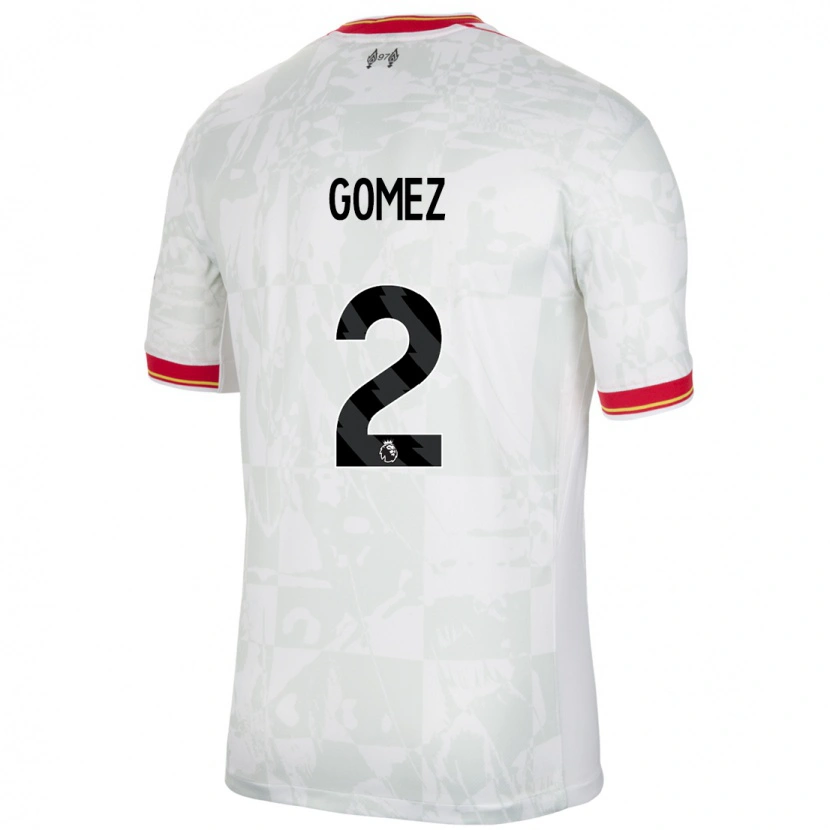 Danxen Niño Camiseta Joe Gomez #2 Blanco Rojo Negro Equipación Tercera 2024/25 La Camisa