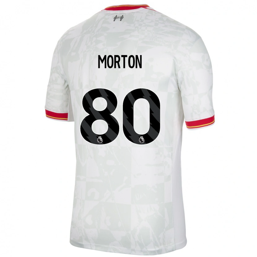 Danxen Niño Camiseta Tyler Morton #80 Blanco Rojo Negro Equipación Tercera 2024/25 La Camisa