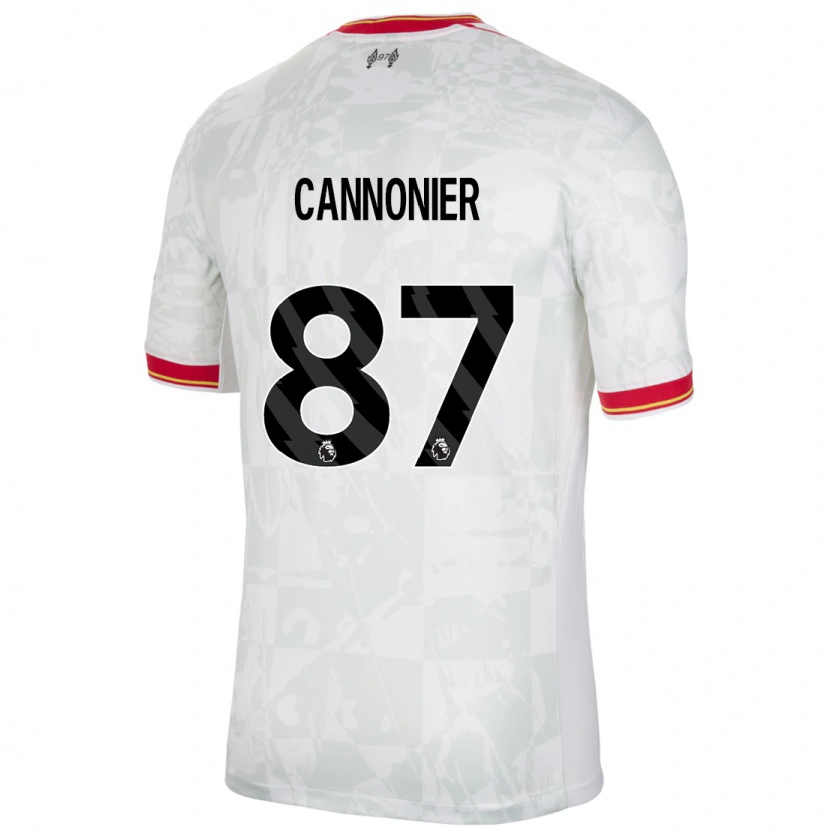 Danxen Niño Camiseta Oakley Cannonier #87 Blanco Rojo Negro Equipación Tercera 2024/25 La Camisa