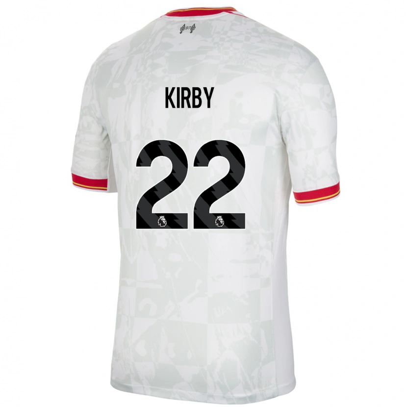 Danxen Niño Camiseta Faye Kirby #22 Blanco Rojo Negro Equipación Tercera 2024/25 La Camisa