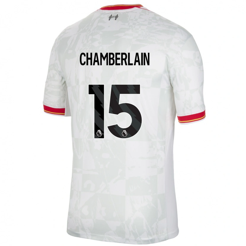 Danxen Niño Camiseta Alex Oxlade Chamberlain #15 Blanco Rojo Negro Equipación Tercera 2024/25 La Camisa