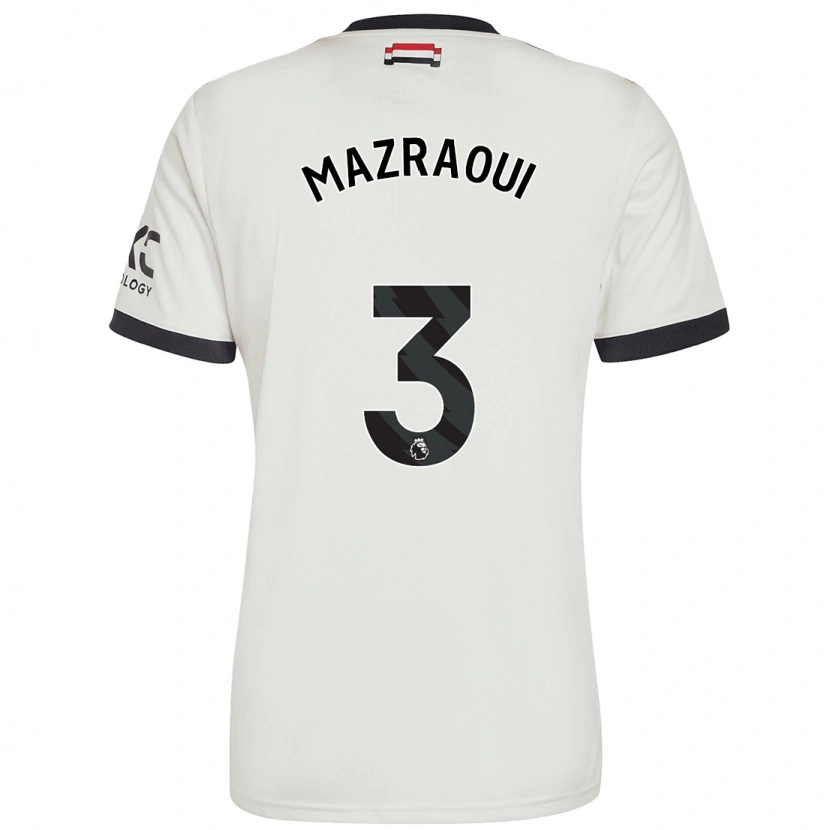 Danxen Niño Camiseta Noussair Mazraoui #3 Blanquecino Equipación Tercera 2024/25 La Camisa