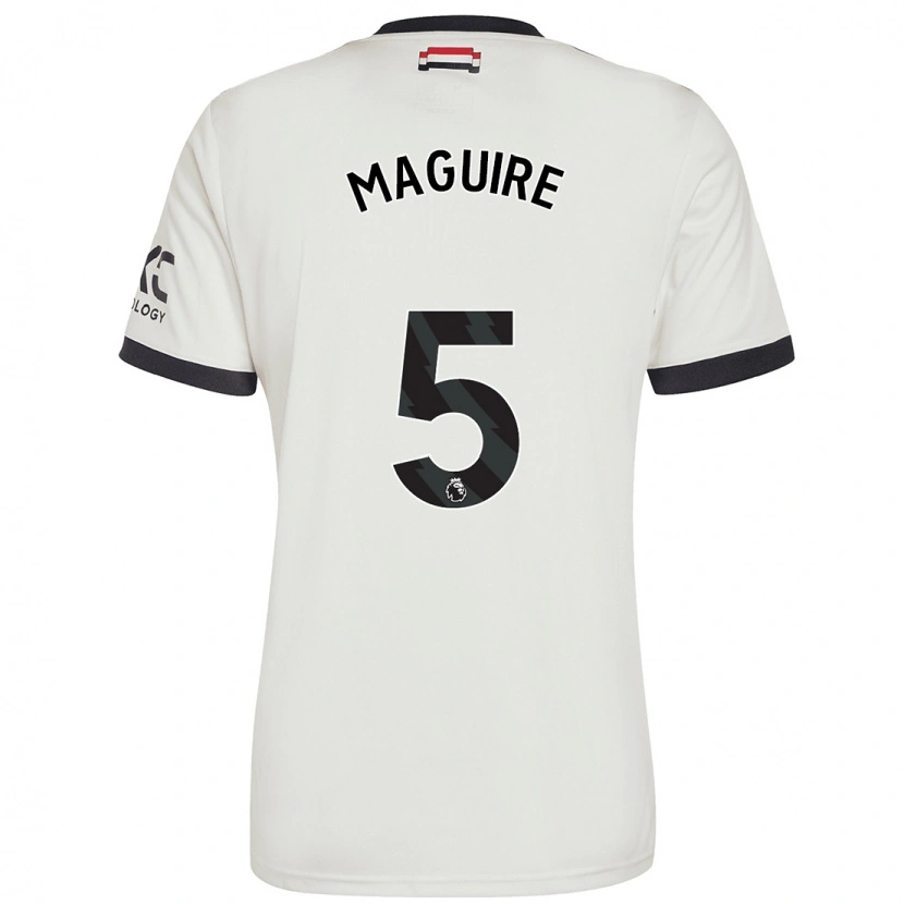 Danxen Niño Camiseta Harry Maguire #5 Blanquecino Equipación Tercera 2024/25 La Camisa