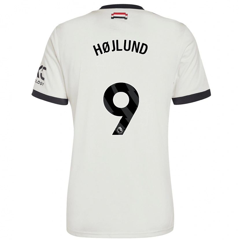 Danxen Niño Camiseta Rasmus Højlund #9 Blanquecino Equipación Tercera 2024/25 La Camisa