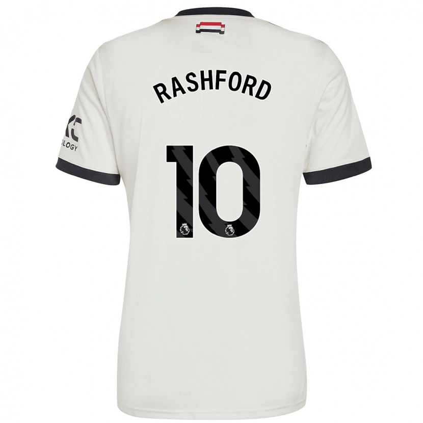 Danxen Niño Camiseta Marcus Rashford #10 Blanquecino Equipación Tercera 2024/25 La Camisa