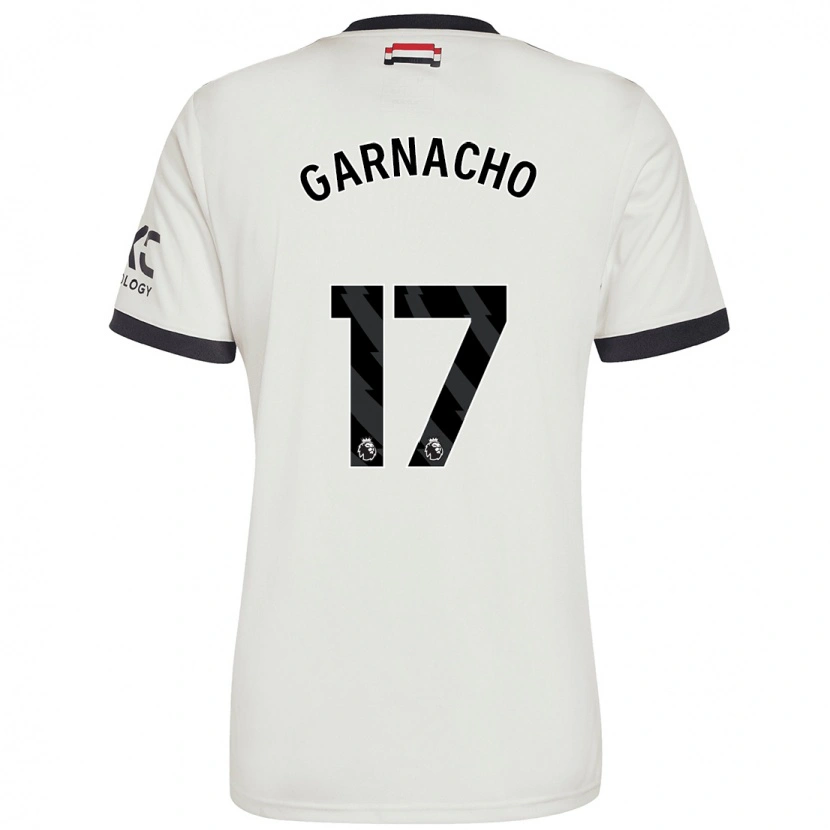 Danxen Niño Camiseta Alejandro Garnacho #17 Blanquecino Equipación Tercera 2024/25 La Camisa