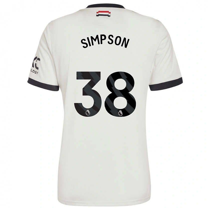 Danxen Niño Camiseta Jess Simpson #38 Blanquecino Equipación Tercera 2024/25 La Camisa