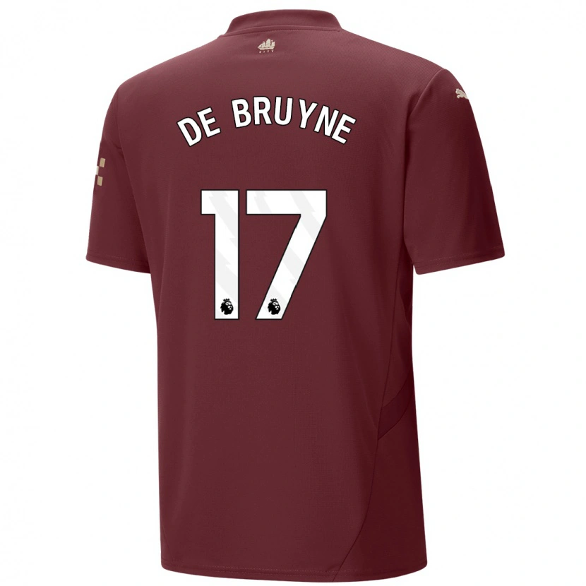 Danxen Niño Camiseta Kevin De Bruyne #17 Granate Equipación Tercera 2024/25 La Camisa