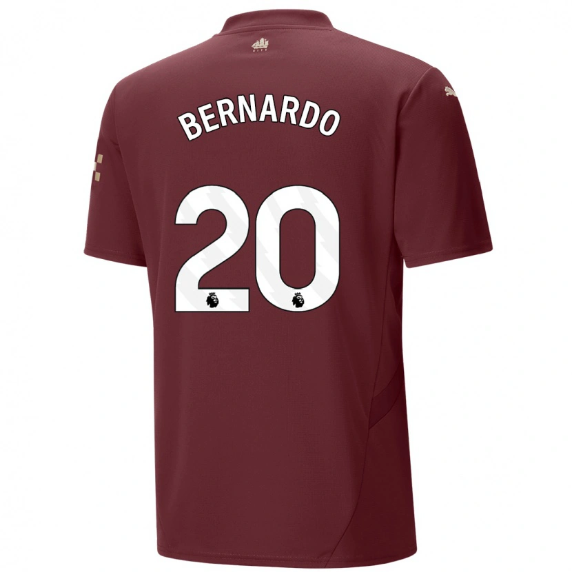 Danxen Niño Camiseta Bernardo Silva #20 Granate Equipación Tercera 2024/25 La Camisa