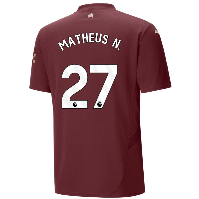 Danxen Niño Camiseta Matheus Nunes #27 Granate Equipación Tercera 2024/25 La Camisa