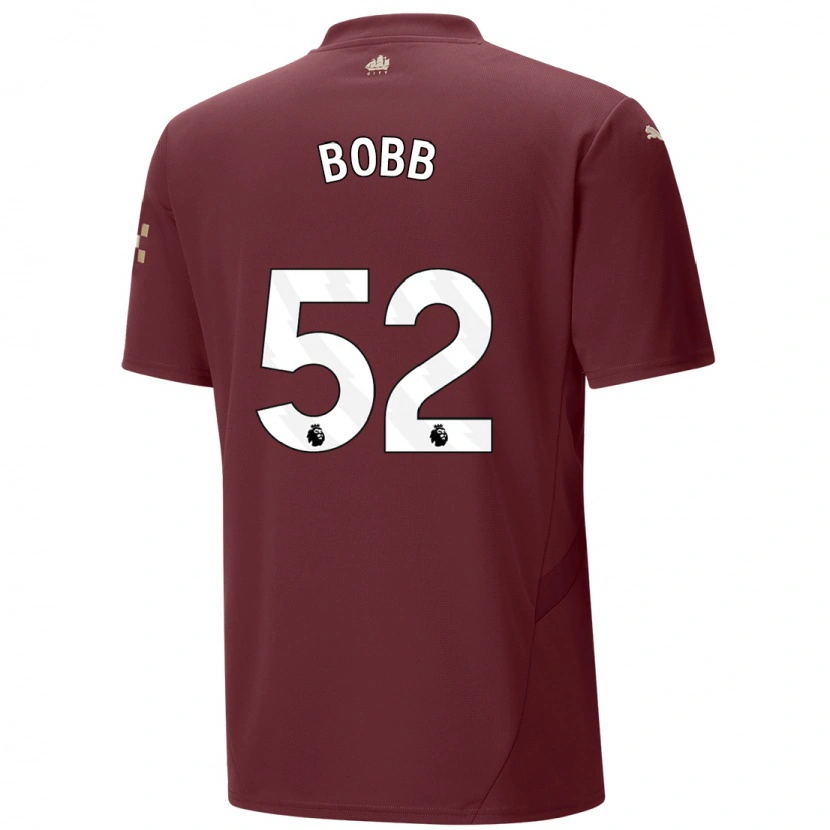 Danxen Niño Camiseta Oscar Bobb #52 Granate Equipación Tercera 2024/25 La Camisa