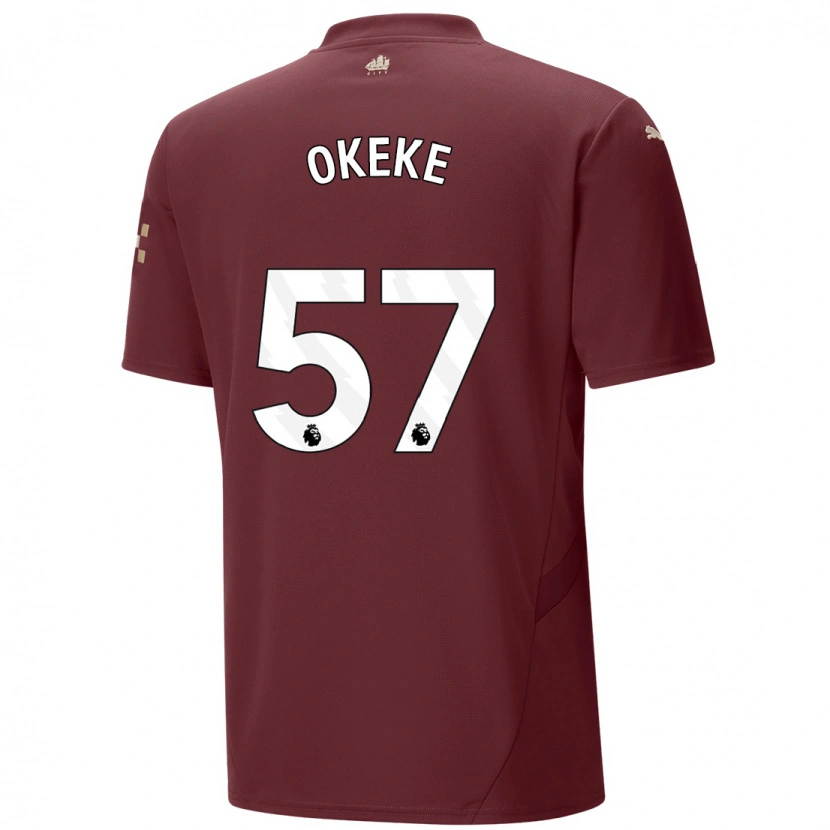 Danxen Niño Camiseta Michael Okeke #57 Granate Equipación Tercera 2024/25 La Camisa