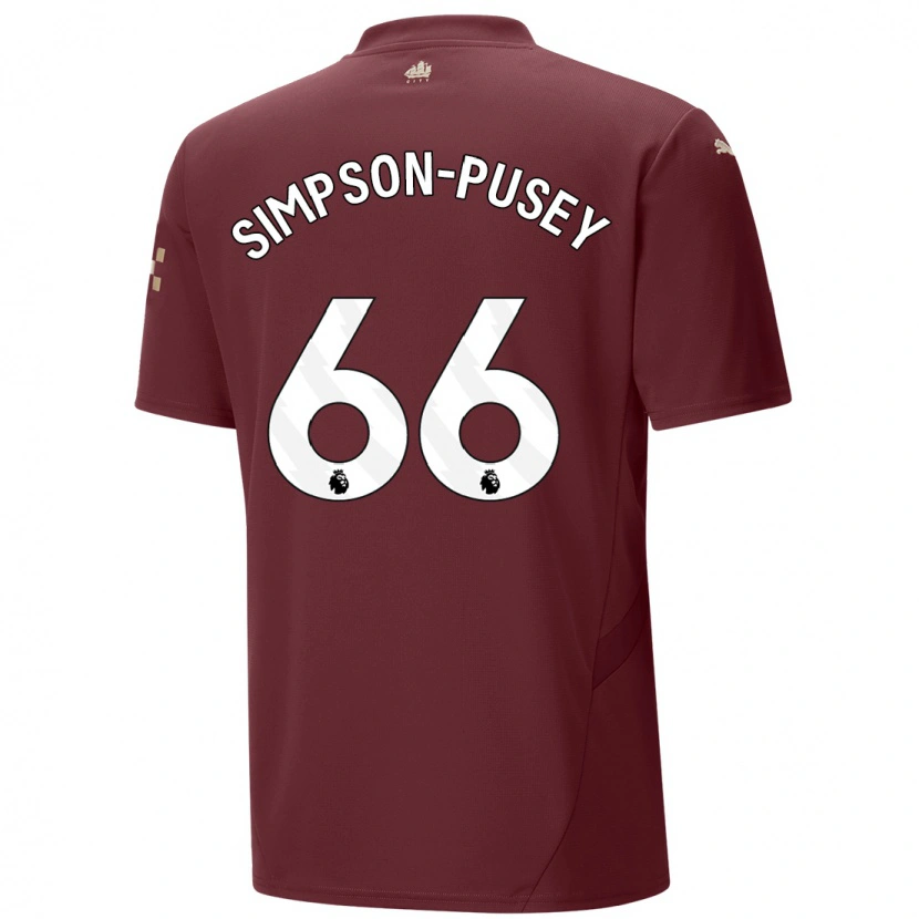 Danxen Niño Camiseta Jahmai Simpson-Pusey #66 Granate Equipación Tercera 2024/25 La Camisa