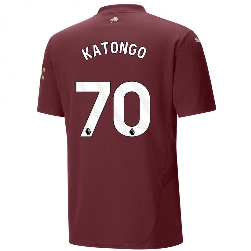 Danxen Niño Camiseta Jadel Katongo #70 Granate Equipación Tercera 2024/25 La Camisa