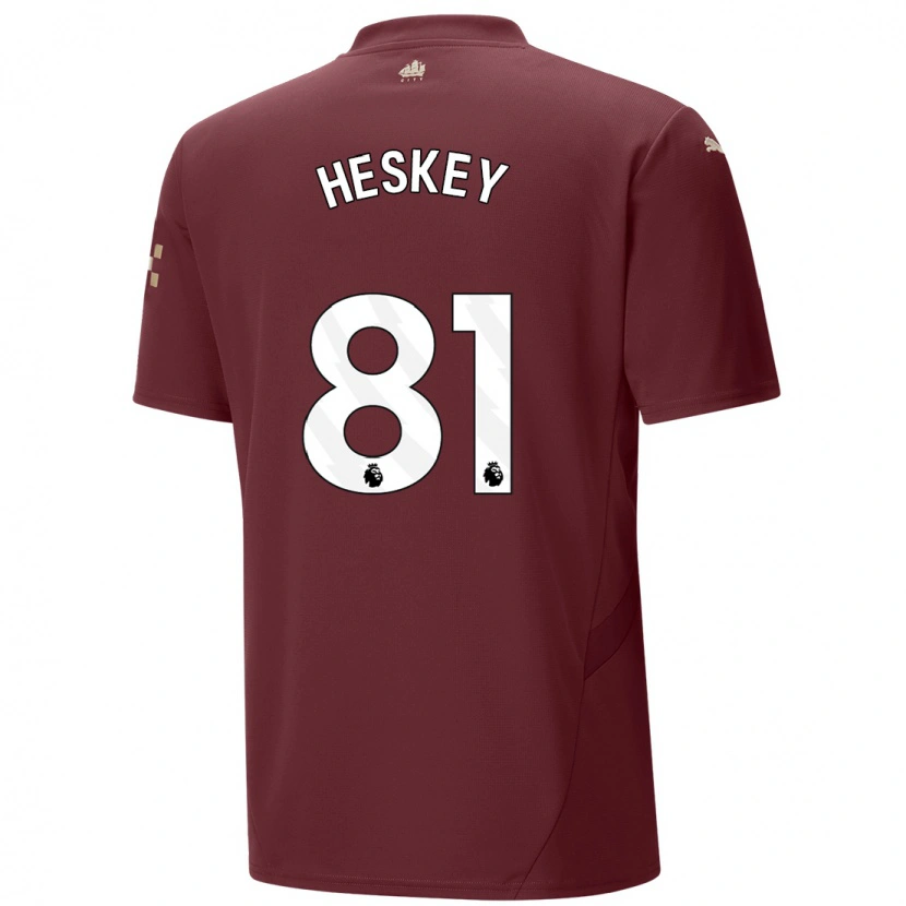 Danxen Niño Camiseta Jaden Heskey #81 Granate Equipación Tercera 2024/25 La Camisa