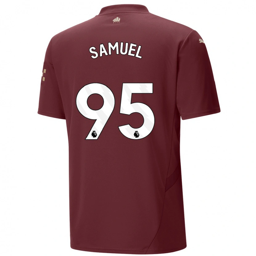 Danxen Niño Camiseta Lakyle Samuel #95 Granate Equipación Tercera 2024/25 La Camisa