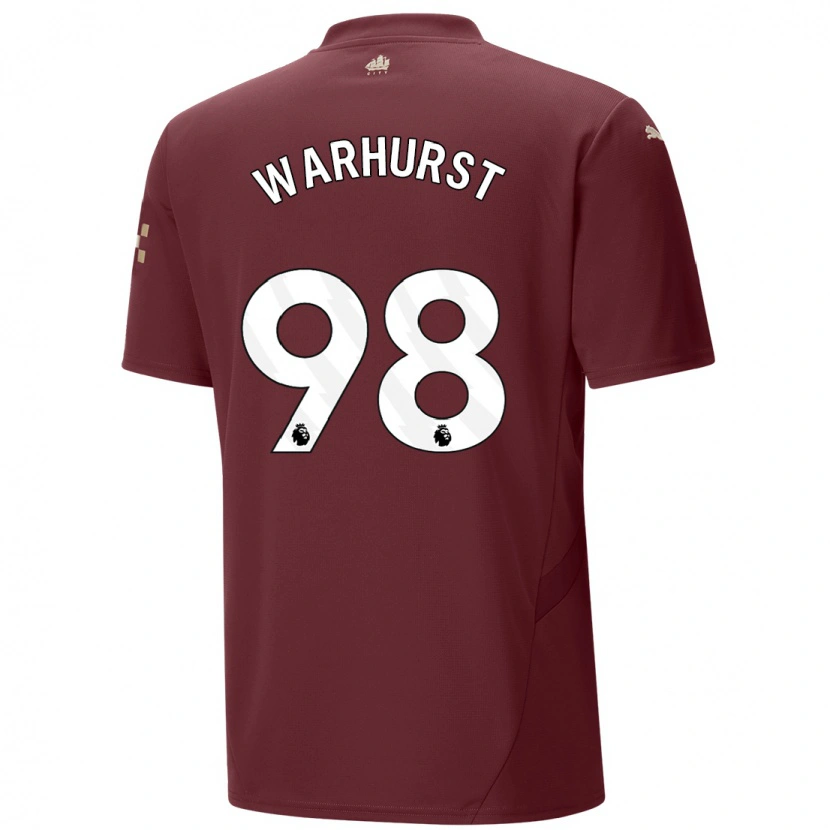 Danxen Niño Camiseta Matty Warhurst #98 Granate Equipación Tercera 2024/25 La Camisa