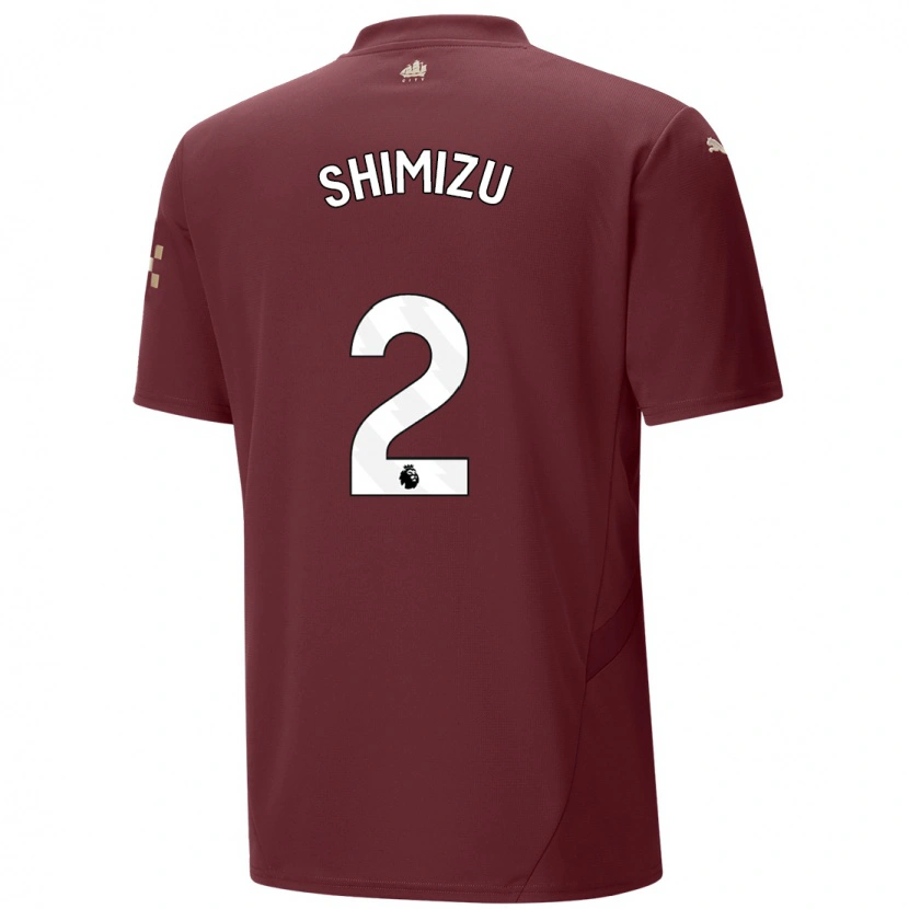 Danxen Niño Camiseta Risa Shimizu #2 Granate Equipación Tercera 2024/25 La Camisa