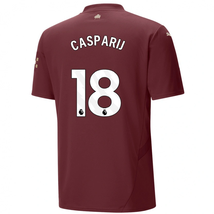 Danxen Niño Camiseta Kerstin Casparij #18 Granate Equipación Tercera 2024/25 La Camisa