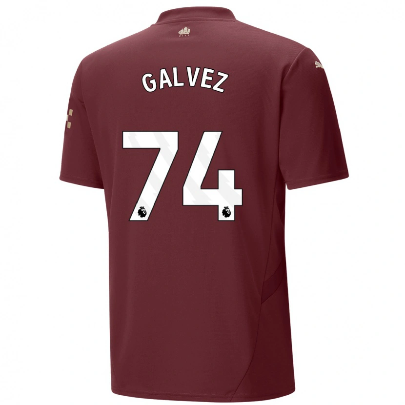 Danxen Niño Camiseta Tomas Galvez #74 Granate Equipación Tercera 2024/25 La Camisa