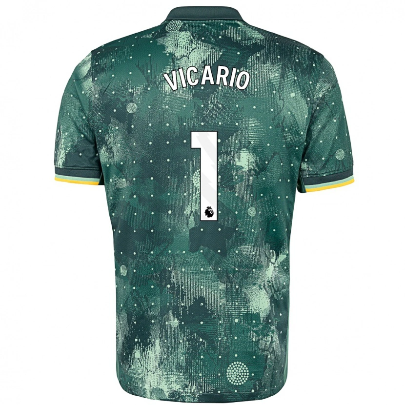 Danxen Niño Camiseta Guglielmo Vicario #1 Verde Menta Equipación Tercera 2024/25 La Camisa