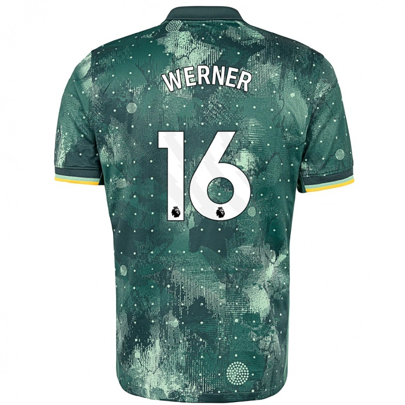 Danxen Niño Camiseta Timo Werner #16 Verde Menta Equipación Tercera 2024/25 La Camisa