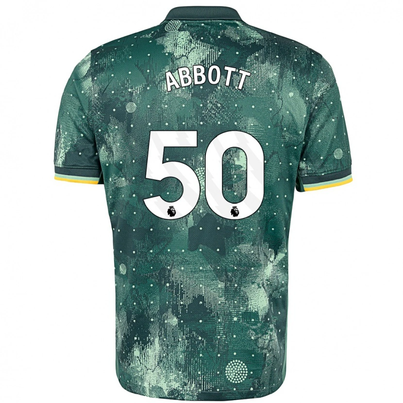 Danxen Niño Camiseta George Abbott #50 Verde Menta Equipación Tercera 2024/25 La Camisa