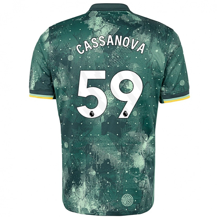 Danxen Niño Camiseta Dante Cassanova #59 Verde Menta Equipación Tercera 2024/25 La Camisa