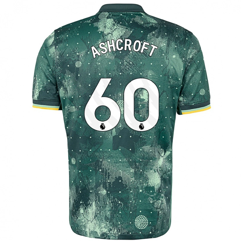 Danxen Niño Camiseta Tyrell Ashcroft #60 Verde Menta Equipación Tercera 2024/25 La Camisa