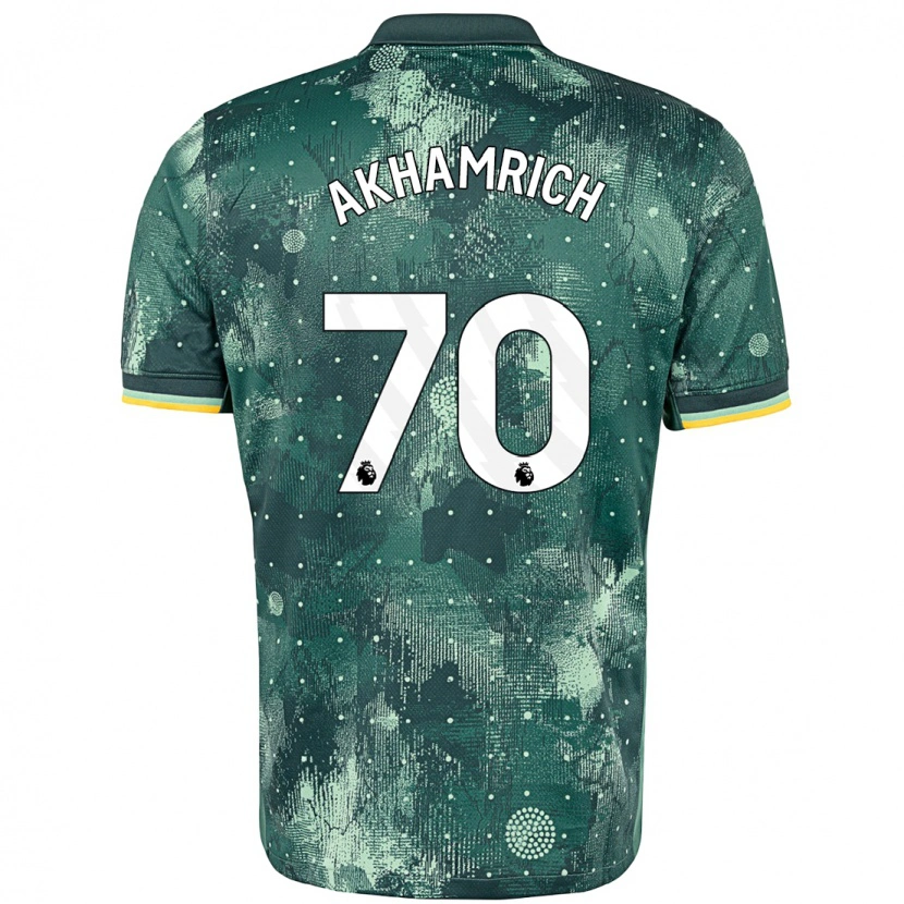 Danxen Niño Camiseta Yusuf Akhamrich #70 Verde Menta Equipación Tercera 2024/25 La Camisa