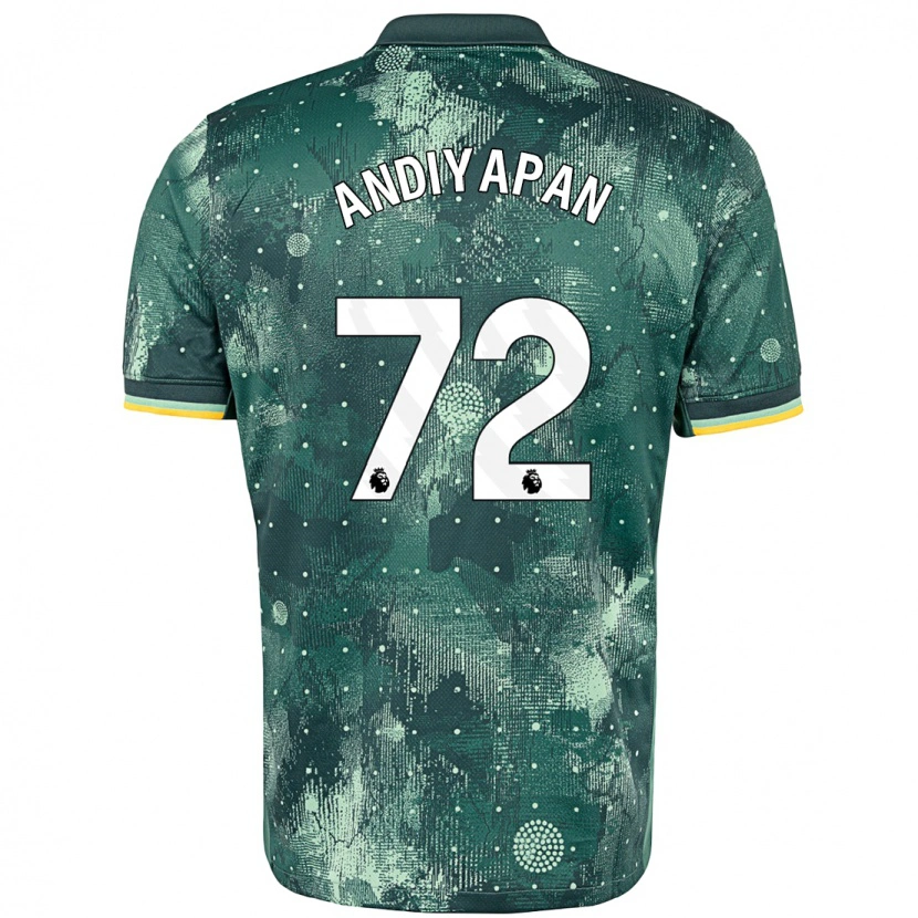 Danxen Niño Camiseta William Andiyapan #72 Verde Menta Equipación Tercera 2024/25 La Camisa