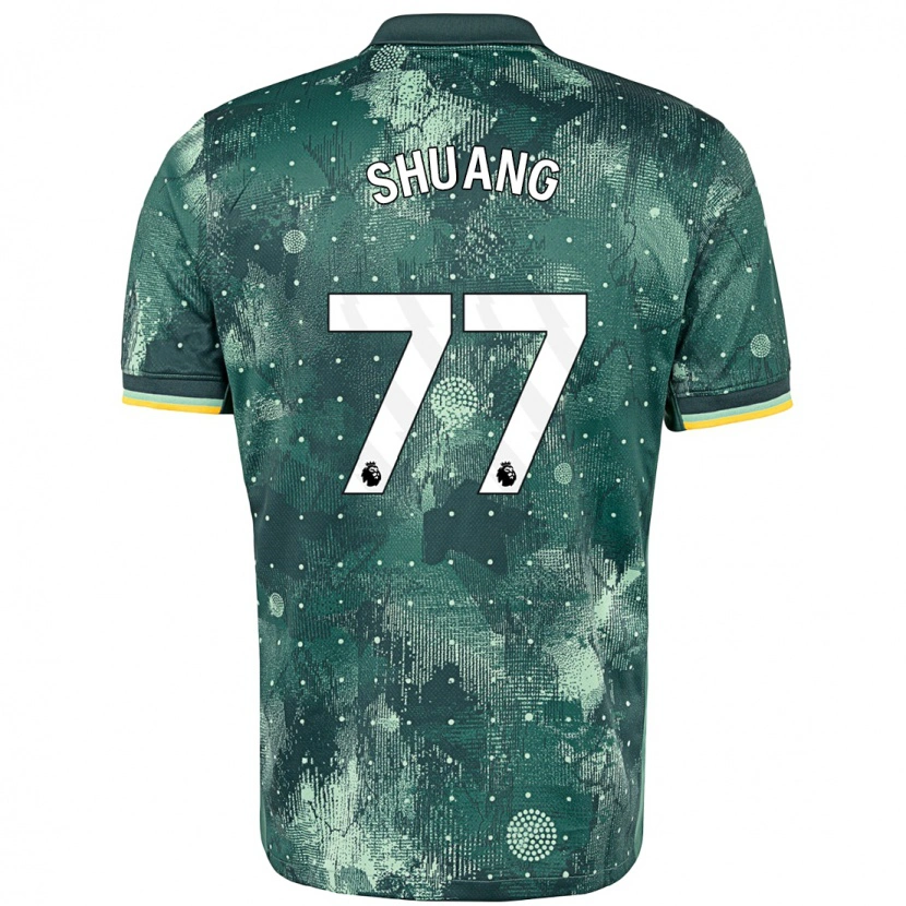 Danxen Niño Camiseta Wang Shuang #77 Verde Menta Equipación Tercera 2024/25 La Camisa