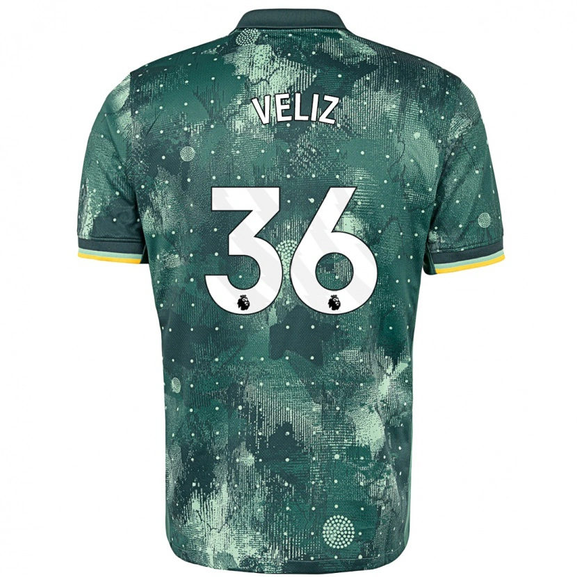 Danxen Niño Camiseta Alejo Véliz #36 Verde Menta Equipación Tercera 2024/25 La Camisa